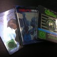 Trois steelbooks allemand contenant chacun la version française : Aeon Flux, Repo Men et Green Hornet